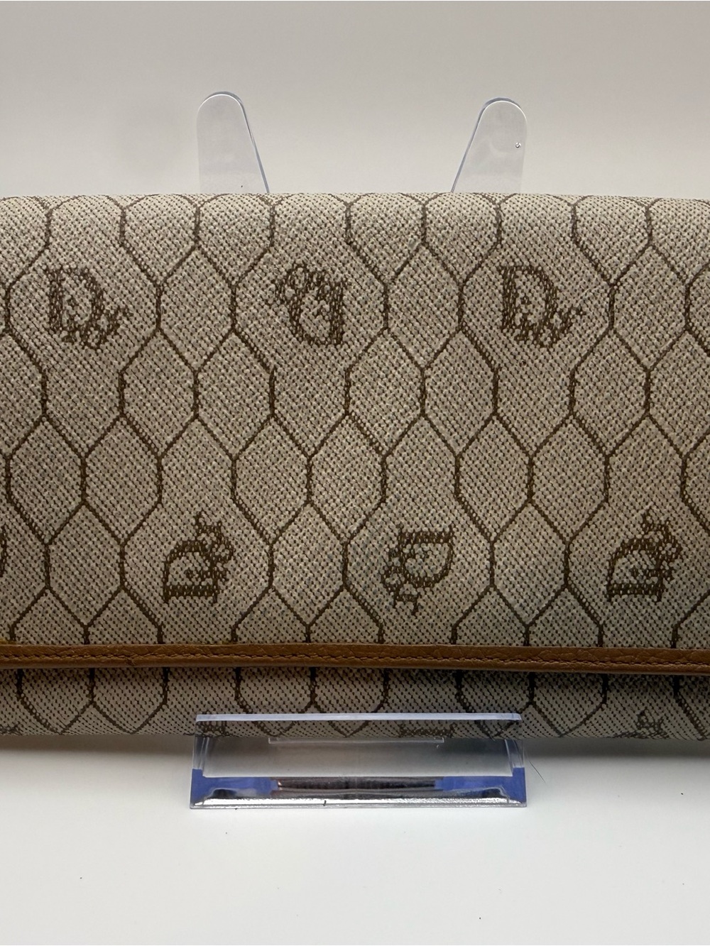 Dior Beige and Brown Monogram Canvas Wallet